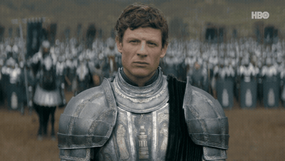 Man In Armor In Front Of Soldiers HBO GIF