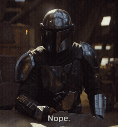 Man In Armor Saying Nope GIF
