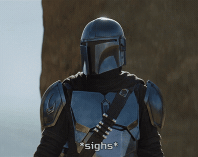 Man In Armor Saying Sighs GIF