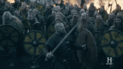 Man In Armor Says Hear Our Cries To Vikings GIF