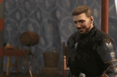 Man In Armor Standing In Front Of Wall GIF