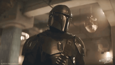Man In Armor With Mandalorian Shield GIF