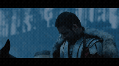 Man In Armor With Unleash Hell Sign GIF