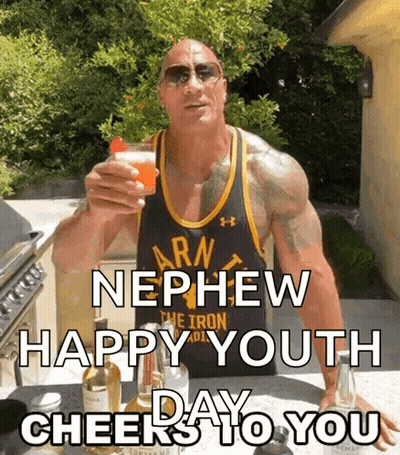 Man In Army Tank Top Cheers Happy Youth GIF