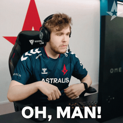 Man In Astralis Shirt Sitting At Computer GIF