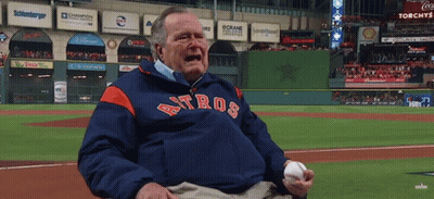 Man In Astros Jacket Holding Baseball GIF