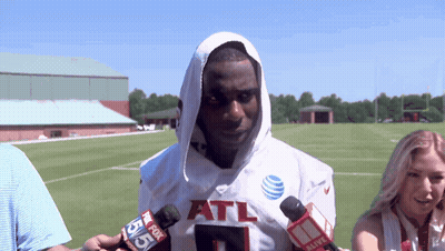Man In ATL Jersey Interviewed By Fox 55 GIF