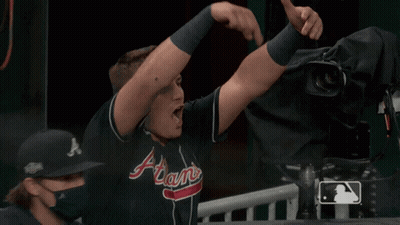 Man In Atlanta Braves Jersey Giving Thumbs Up GIF