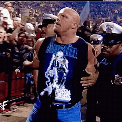 Man In Austin Tank Top Escorted By Police GIF