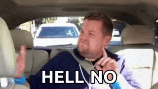 Man In Back Seat Making Funny Face Saying Hell No GIF