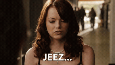 Man In Back Seat Of Car Saying Geez GIF