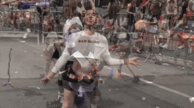 Man In Bad Habit Shirt Walking GIF