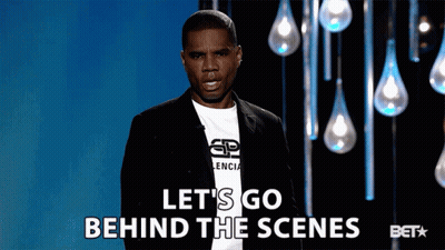 Man In Balenciaga Shirt Says Let's Go Behind The Scenes GIF