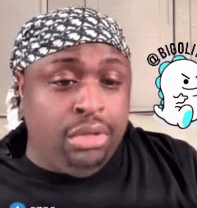 Man In Bandana And Black Shirt With @Bigoli Sticker GIF