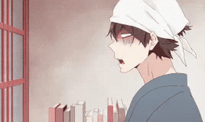 Man In Bandana And Hat At Window GIF