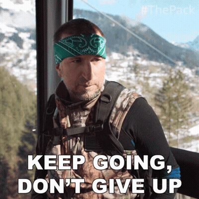 Man In Bandana Says Keep Going Don't Give Up GIF