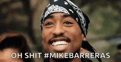 Man In Bandana Smiling Oh Shit #Mikebarrieras GIF