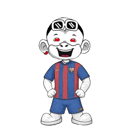 Man In Barcelona Jersey Sticker
