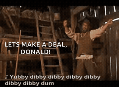 Man In Barn Saying Lets Make A Deal Donald GIF