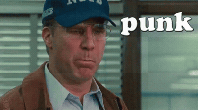 Man In Baseball Cap And Glasses Making Funny Face With Punk GIF