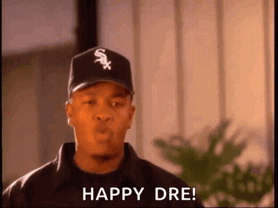 Man In Baseball Cap And Jacket Saying Happy Dre GIF