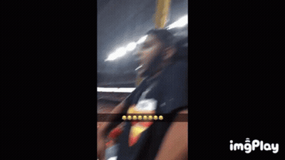 Man In Baseball Cap At Stadium Crowd GIF