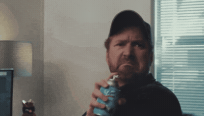 Man In Baseball Cap Holding Soda GIF