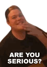 Man In Baseball Cap Making Funny Face Are You Serious Sticker