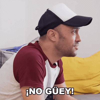 Man In Baseball Cap Saying No Güey GIF