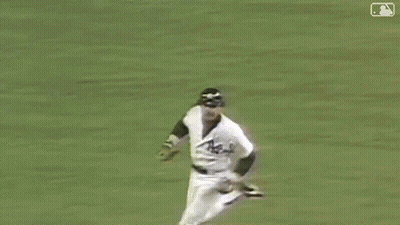 Man In Baseball Uniform Running On Field GIF