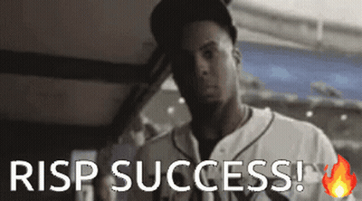 Man In Baseball Uniform Saying Rise Success GIF