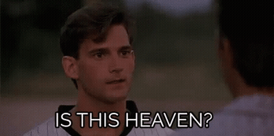 Man In Baseball Uniform Says Is This Heaven GIF