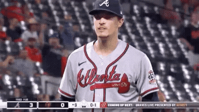 Man In Baseball Uniform Standing On Field GIF