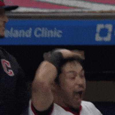 Man In Baseball Uniform With Letter C GIF