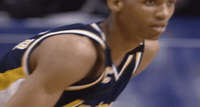 Man In Basketball Uniform With V GIF