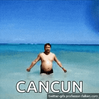 Man In Bathing Suit In Cancun GIF