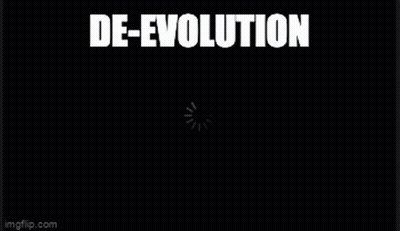 Man In Bathing Suit Standing In Water With De-Evolution GIF