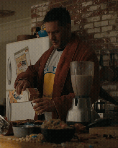 Man In Bathrobe Pouring Milk With Golden State Warriors Shirt GIF