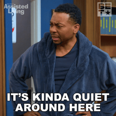 Man In Bathrobe Saying Its Quiet GIF