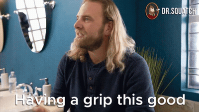 Man In Bathroom Saying Having A Grip This Good GIF