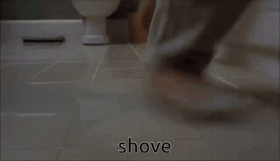 Man In Bathroom Saying Shove GIF