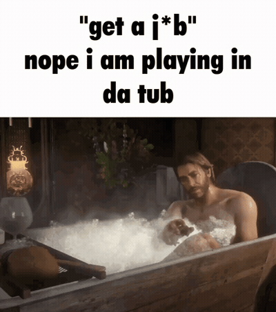 Man In Bathtub With Get A J * B GIF