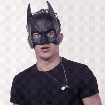 Man In Batman Mask With Headphones GIF