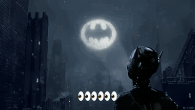 Man In Batman Suit Looking Up GIF