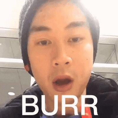 Man In Beanie Making Funny Face Saying Burr GIF