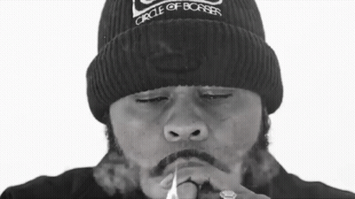 Man In Beanie Saying Circle Of Bosses Smoking Cigarette GIF