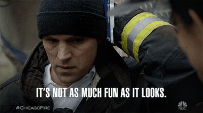 Man In Beanie Saying It's Not As Much Fun As It Looks NBC Logo GIF