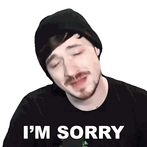Man In Beanie Saying Sorry Sticker