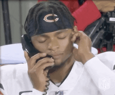 Man In Bear Headband Talking On Cell Phone GIF