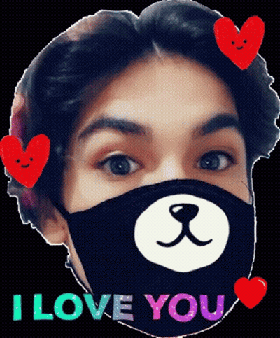 Man In Bear Mask Saying I Love You GIF
